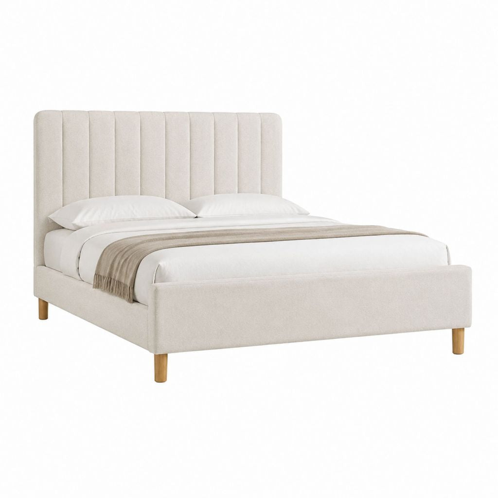 Polsterbett Doppelbett Beige Polyester Rechteckig 160 x 200 cm