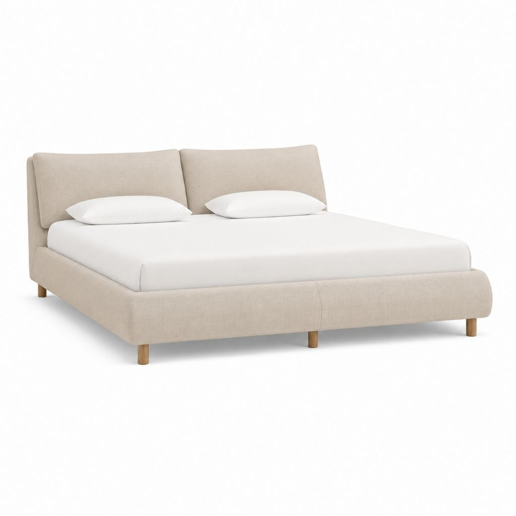 Polsterbett Doppelbett Beige Polyester Rechteckig 180 x 200 cm