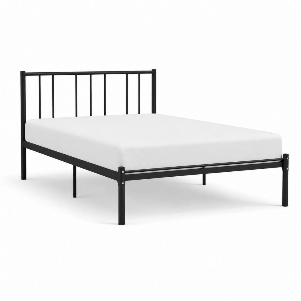 Metallbett Bettgestell Schwarz pulverbeschichteter Stahl 160 x 200 cm